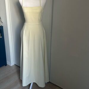 VRG GRL Chic Cotton Denim Backless Strappy A Line Maxi Summer Sun Dress